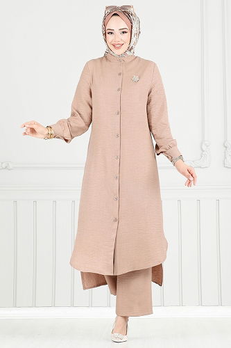 moda selvim طقم بيج 407DVL817 - Thumbnail