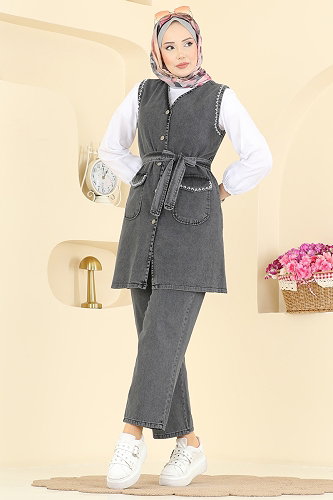 moda selvim Combined 4082ORG1169 Black Jeans - Thumbnail