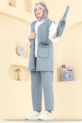 moda selvim Combined 4082ORG1169 Light Denim - Thumbnail