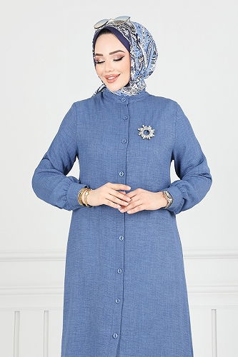 moda selvim طقم ازرق 408DVL897-M - Thumbnail