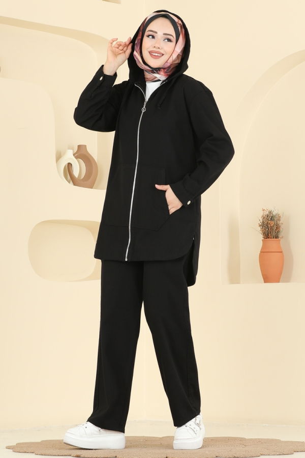 Modaselvim Hijab Combinations Combined 4091ORG1169 Black