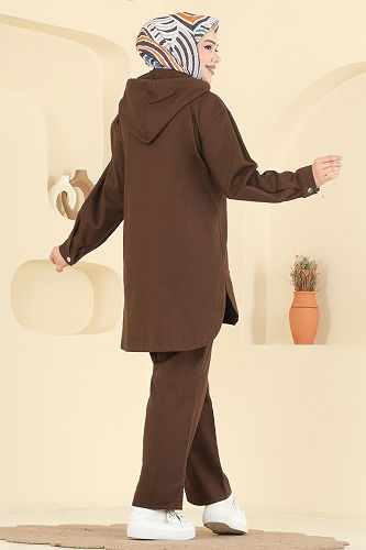 moda selvim طقم بني 4091ORG1169 - Thumbnail