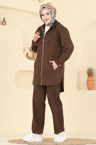 moda selvim طقم بني 4091ORG1169 - Thumbnail