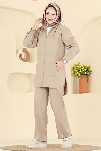 moda selvim طقم بيج 4091ORG1169 - Thumbnail