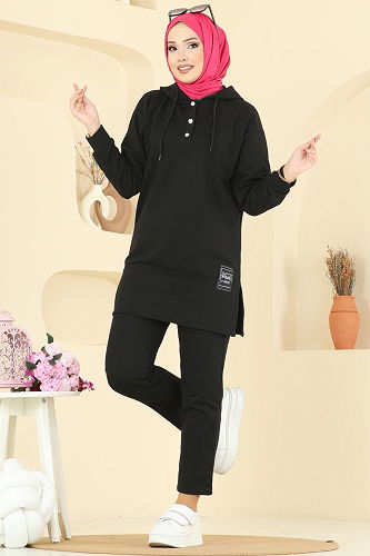 moda selvim طقم أسود 4092TEG847 - Thumbnail