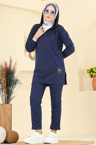 moda selvim طقم كحلي 4092TEG847 - Thumbnail