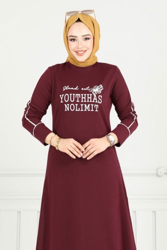 moda selvim طقم خمري 4098PM271 - Thumbnail