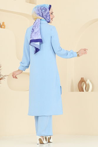 moda selvim طقم أزرق فاتح 409DVL817 - Thumbnail