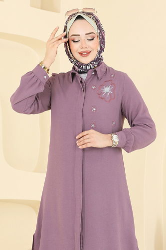 moda selvim طقم ليلكي غامق 409DVL817 - Thumbnail