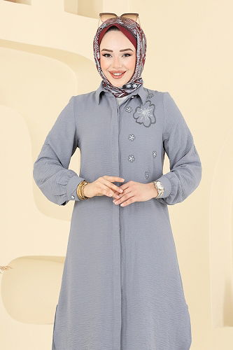 moda selvim Combined 409DVL817 Gray - Thumbnail