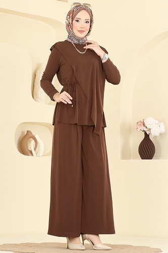 moda selvim طقم بني 4101MEY846 - Thumbnail