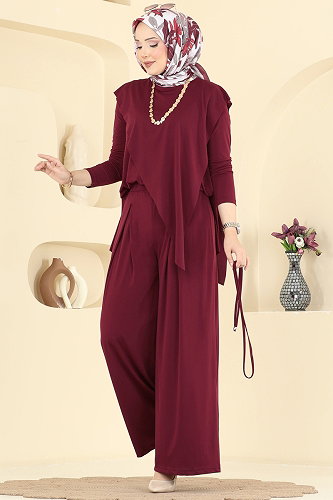 moda selvim Combined 4101MEY846 Burgundy - Thumbnail