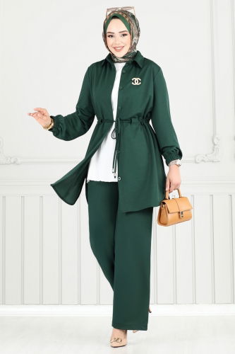 moda selvim طقم زيتي 410DVL817 - Thumbnail