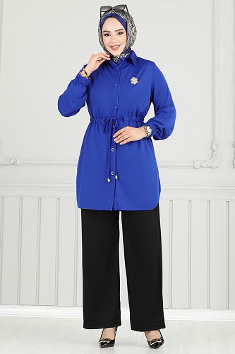 moda selvim Combined 410DVL817 Saks & Black - Thumbnail