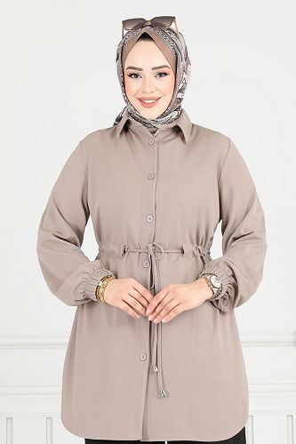 moda selvim طقم بيج وأسود 410DVL817 - Thumbnail