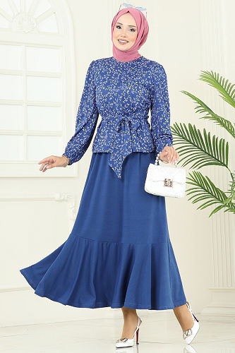 moda selvim طقم ازرق 4114PM271 - Thumbnail