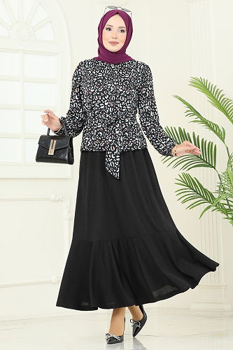 moda selvim Combined 4114PM271 Pattern 2 Leopard&Black - Thumbnail