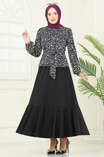 moda selvim Combined 4114PM271 Pattern 2 Leopard&Black - Thumbnail