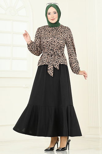 moda selvim طقم نمط 2 ليوبارد آند فيجن 4114PM271 - Thumbnail