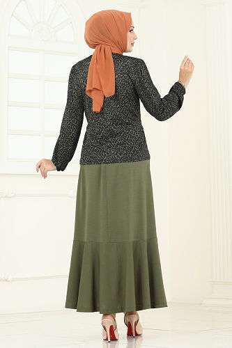 moda selvim Combined 4114PM271 Pattern3 Leopard&Khaki - Thumbnail