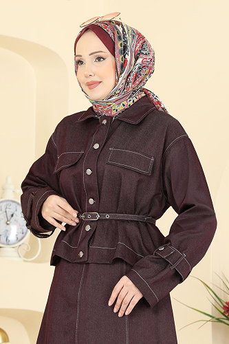 moda selvim Combined 4118FVN1181 Burgundy - Thumbnail