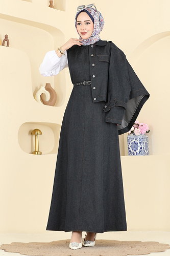 moda selvim طقم جينز غامق 4118FVN1181 - Thumbnail