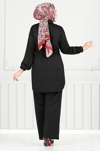 moda selvim طقم أسود 411DVL897-M - Thumbnail