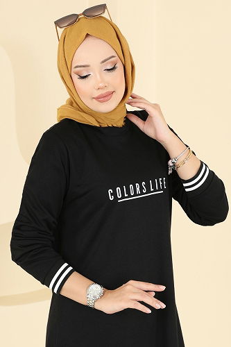 moda selvim طقم أسود 4122PM271 - Thumbnail