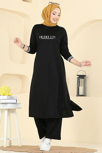 moda selvim طقم أسود 4122PM271 - Thumbnail