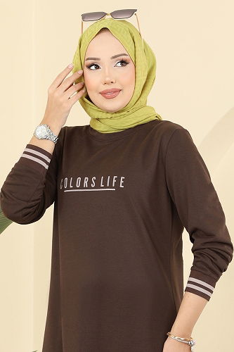 moda selvim طقم بني 4122PM271 - Thumbnail