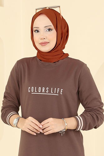 moda selvim طقم بني 4122PM271 - Thumbnail