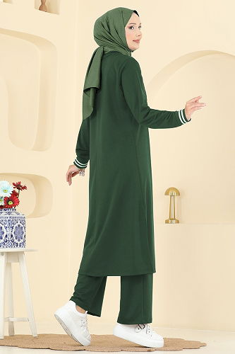 moda selvim طقم زيتي 4122PM271 - Thumbnail