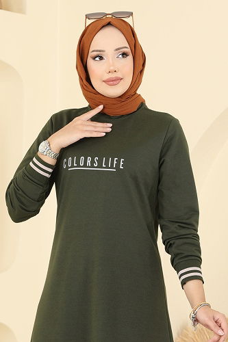 moda selvim طقم اخضر عفني 4122PM271 - Thumbnail