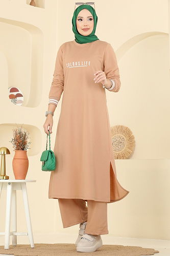 moda selvim طقم بيج 4122PM271 - Thumbnail