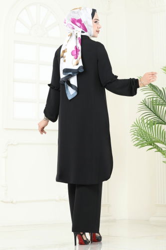 moda selvim طقم أسود 412DVL817 - Thumbnail