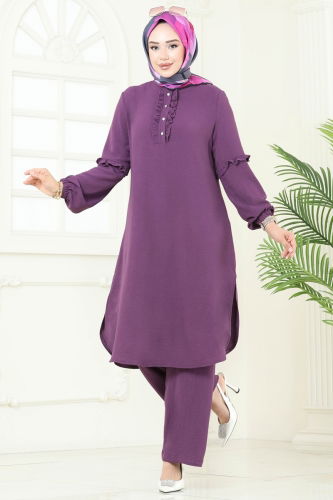 moda selvim Combined 412DVL817 Dark Lilac - Thumbnail