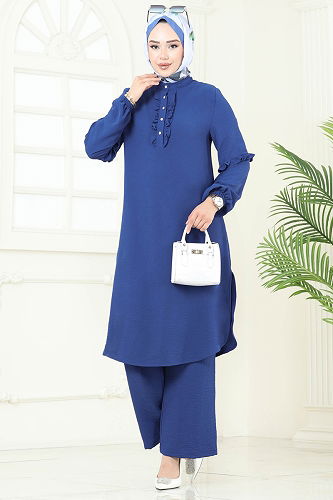 moda selvim طقم ازرق 412DVL817 - Thumbnail