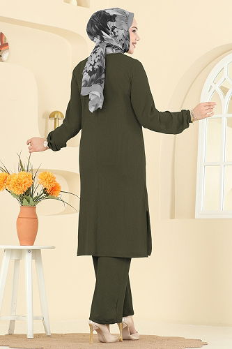 moda selvim طقم اخضر عفني 4136PM271 - Thumbnail