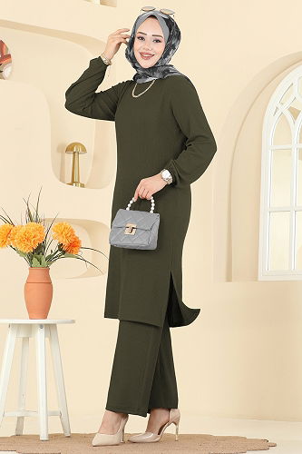 moda selvim طقم اخضر عفني 4136PM271 - Thumbnail