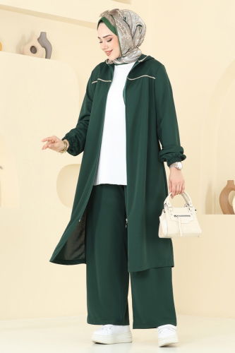 moda selvim طقم زيتي 415DVL817 - Thumbnail