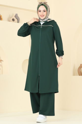 moda selvim طقم زيتي 415DVL817 - Thumbnail