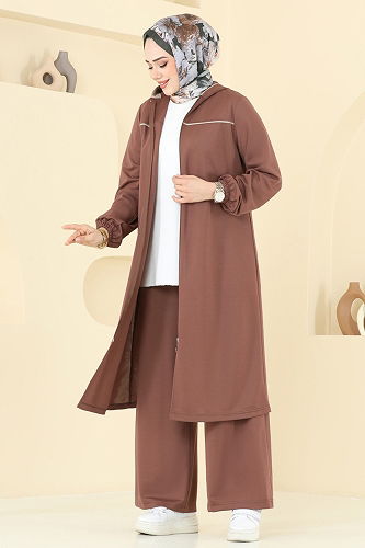 moda selvim طقم بني فاتح 415DVL817 - Thumbnail