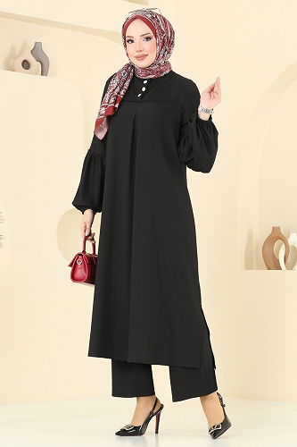 moda selvim طقم أسود 417DVL817 - Thumbnail