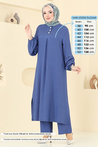 moda selvim طقم ازرق 417DVL817 - Thumbnail