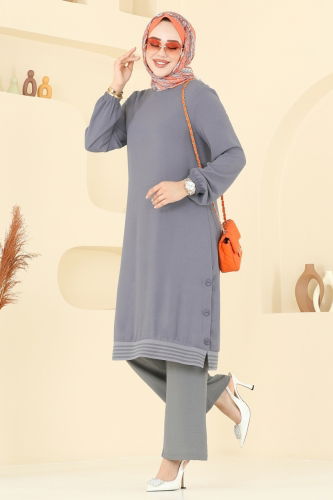 moda selvim طقم رمادي غامق & رمادي 418DVL817 - Thumbnail
