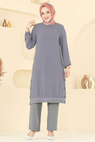 moda selvim طقم رمادي غامق & رمادي 418DVL817 - Thumbnail