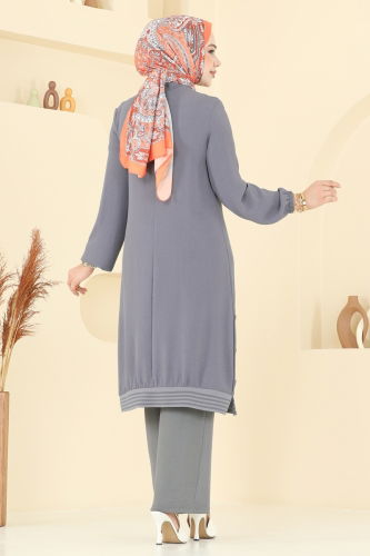 moda selvim طقم رمادي غامق & رمادي 418DVL817 - Thumbnail