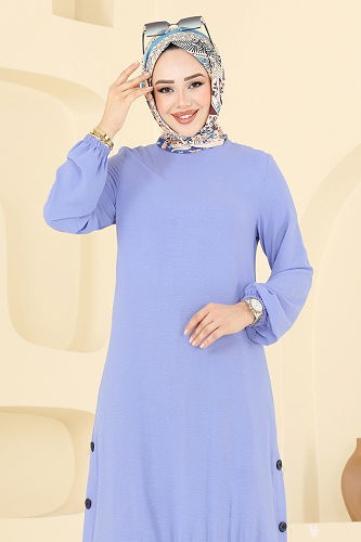 moda selvim طقم نيلي فاتح وبحرية 418DVL817 - Thumbnail