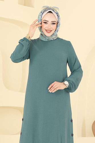 moda selvim Combined 418DVL817 Mint&Navy Blue - Thumbnail