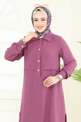 moda selvim طقم وردي غامق 419DVL817 - Thumbnail